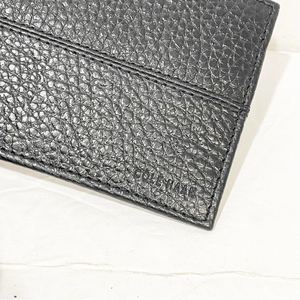 Cole Haan Men’s Black Pebbled Leather Bifold Card Wallet‎
